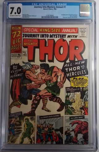 Journey Into Mystery Annual 1 Cgc 7.  0 1st Appearance Of Hercules Marvel 1965