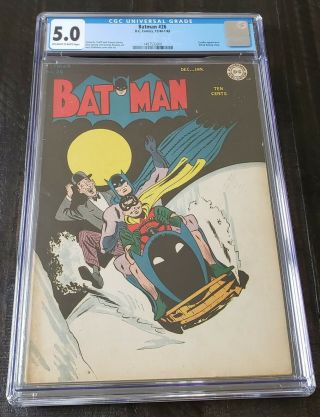 Batman 26 Cgc 5.  0 Off - White To White Pages Cavalier Appear Alfred Backup Story