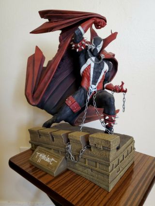 Spawn 20th Anniversary Hand Painted Resin Statue Signed By Todd Mcfarlane