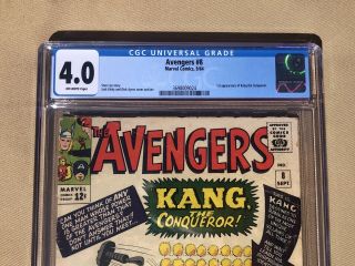 Marvel Comics Avengers 8 1964 Cgc 4.  0 Vg 1st Appearance Of Kang The Conqueror