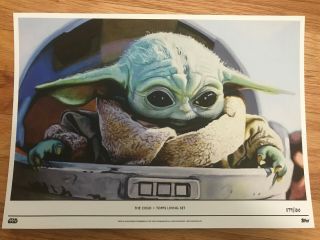 Topps Star Wars Living Set Fine Art Print 58 - The Child (baby Yoda) /100