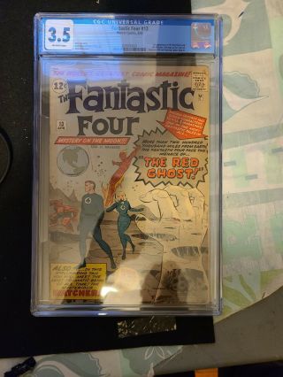 Fantastic Four 13 Cgc 3.  5 Key 1st Appearance Of The Red Ghost & The Watcher