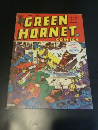 Green Hornet Comics 20 Harvey Pub Golden Age Rare Ww2 Schomburg Japanese Cover