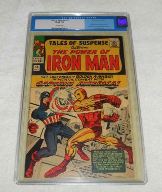 Tales Of Suspense 58 Cgc 7.  0 Fn/vf Ow Pages Cap Vs Iron Man