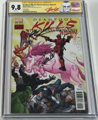 Deadpool Kills The Marvel Universe Again 2 Signed Stan Lee & Liefeld Cgc 9.  8 Ss