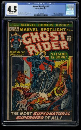 Marvel Spotlight 5 Cgc Vg,  4.  5 Off White 1st Ghost Rider