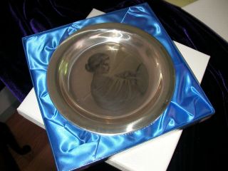 1972 Franklin Mothers Day Plate Solid Sterling Silver W/ Box Signed Spencer