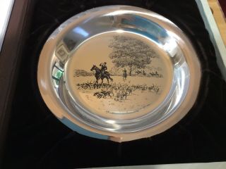Franklin Sterling Silver - Collectors Plate.  Riding To The Hunt James Wyeth
