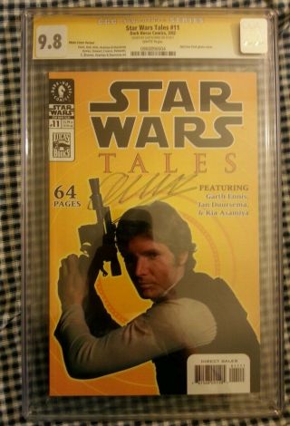 Cgc Ss 9.  8 Star Wars Tales 11 Harrison Ford Photo Cover Variant Garth Ennis Sig
