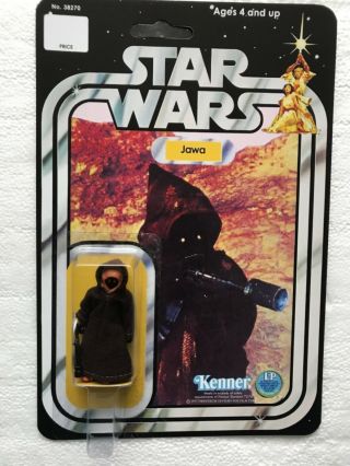 Kenner 1977 Vintage Cloth Caped Jawa On Star Wars 12 Back Card A Hope