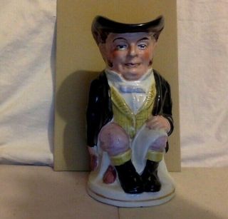 Antique Tall Toby Jug.  Stamped Only Rd153475.  1890.  England.