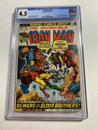 Iron Man 55 Cgc 4.  5 Ow/w Pages Marvel Bronze Age 1st Thanos