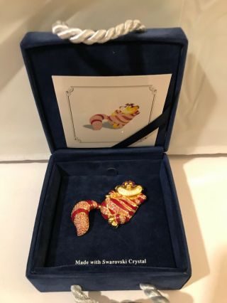 Disney Swarovski Cheshire Cat Pin Brooch Limited Edition Of 1000 W/box