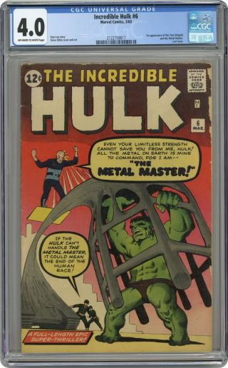 Incredible Hulk 6 Cgc 4.  0 1963 2122159017