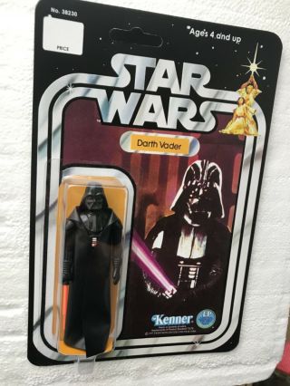 Kenner 1977 Vintage Darth Vader On Star Wars 12 Back Card A Hope Dark Side