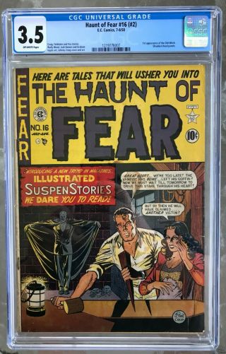Haunt Of Fear 16 (2 - 1950) Cgc 3.  5 - - 1st Old Witch; Johnny Craig Wally Wood