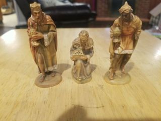 Vintage Anri Hand Carved Nativity Three Wise Men Made In Italy