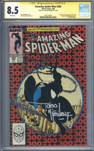 Spider - Man 300 Vol 1 Cgc 8.  5 Signature Series Todd Mcfarlane 1st Venom