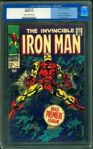 Invincible Iron Man 1 (1st Series) Cgc 7.  0