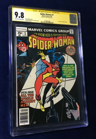 Spider - Woman 1 Cgc 9.  8 Ss Signed By Stan Lee - - Signature Series - $1 Start No Rsv