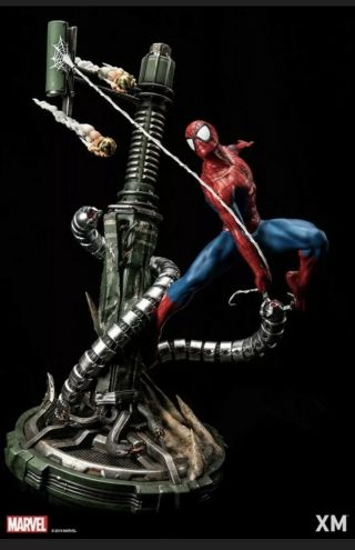 Xm Studios Spiderman 1/4 Statue In Hand Usa Ship 44/880 Marvel