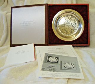Franklin 1972 Norman Rockwell Solid Silver 3rd Christmas Plate Box/papers