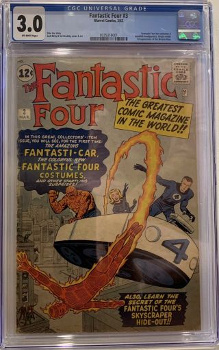 Fantastic Four 3 Cgc 3.  0,  Cr/ow,  1st Ff Costumes And Fantasticar