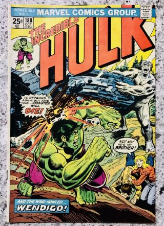 The Incredible Hulk 180 (1974) Marvel 1st Cameo Appearance Of Wolverine Vg/fn