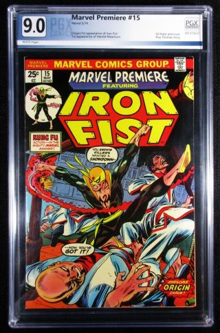 Marvel Premiere 15 | Origin & 1st App Iron Fist (marvel,  1974) Pgx 9.  0 Vf/nm