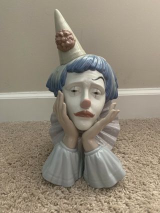 Lladro 5129 Sad Jester Clown Head Figurine