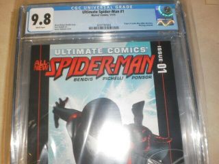 Ultimate Comics Spider - Man 1 Cgc 9.  8 Origin Of Spider - Man Miles Morales 1st Solo