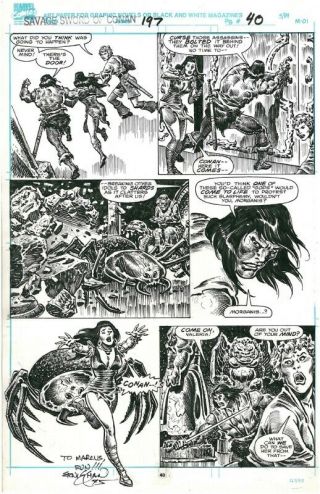 John Buscema Ernie Chan Comic Art Savage Sword Of Conan 197 Pg 40