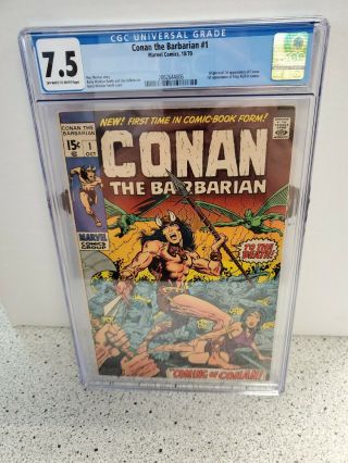 Cgc 7.  5 Conan The Barbarian 1 Marvel Comics 10/70 1st King Kull In Cameo