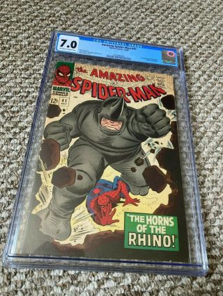 Ultra Key Issue - Spiderman 41 Cgc 7.  0 - 1st Appearance Of The Rhino