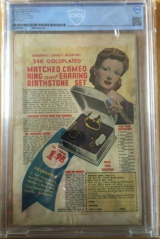 Marvel Mystery Comics 66 - CBCS 5.  0 Restored - OW/W Pages Last WW2 Cover Not CGC 2