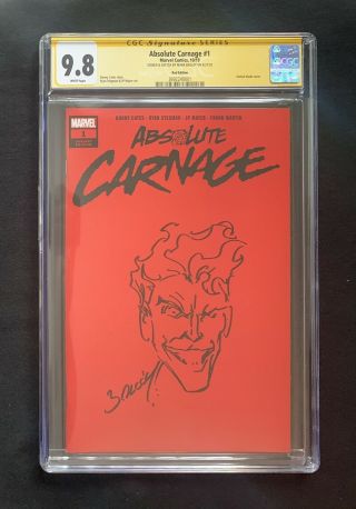Absolute Carnage 1 Cgc Ss 9.  8 1:200 Red Variant Sketch Mark Bagley Cletus Kasady
