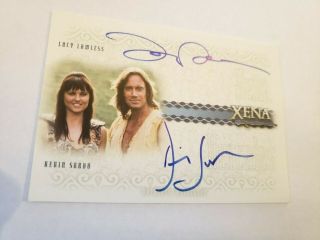 Xena Warrior Princess Autograph Card Da9 Lucy Lawless & Kevin Sorbo Dual Rare