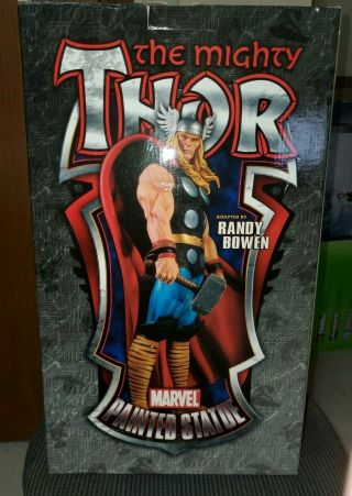Mighty Thor Painted Statue By Randy Bowen 1473 Of 3000