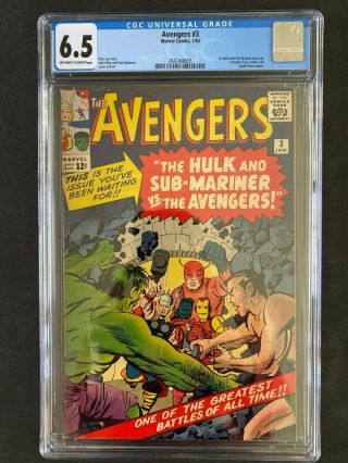 Avengers 3 Cgc 6.  5 1964 Off - White To White Pages 2042468005 Hulk Sub - Mariner