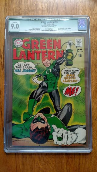 Green Lantern 59 (dc,  1968) Cgc Qualified Vf/nm 9.  0 Off - White To White Pages