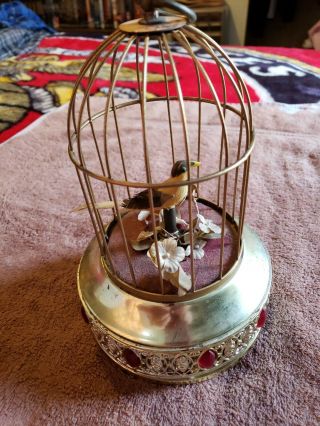 Vintage - Germany Bird Singing In Cage Music Automation - Needs Minor Repair