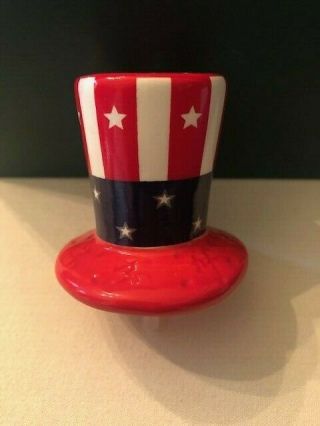 Nora Fleming Retired Mini - Uncle Sam Hat " Home Of The " - Very Rare