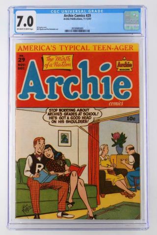 Archie Comics 29 - Cgc 7.  0 Fn/vf - Archie Publications 1947