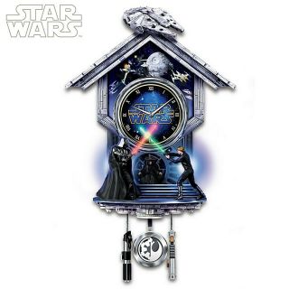 Star Wars Sith Vs Jedi Wall Clock With Light - Up Lightsabers - Brand