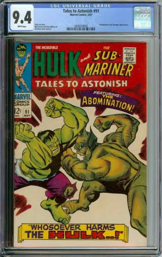 Tales To Astonish 91 Cgc 9.  4 White Pages