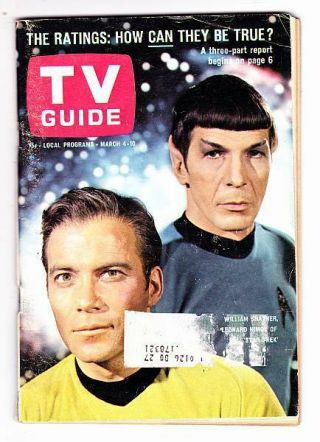 Tv Guide March 4,  1967 - Leonard Nimoy Feature - 1st Star Trek Cover,  Mark Twain