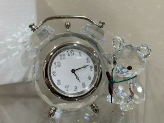 Swarovski Crystal Figurine Kris Bear Table Clock 7481nr000001 - 212687
