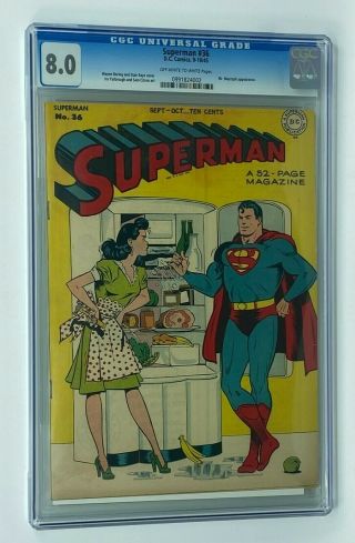 Superman 36 Dc Comics 1945 Cgc 8.  0 Mr Mxyzptlk Appearance