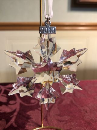 Swarovski Crystal Annual Snowflake Ornament 2010 No Box 1041301
