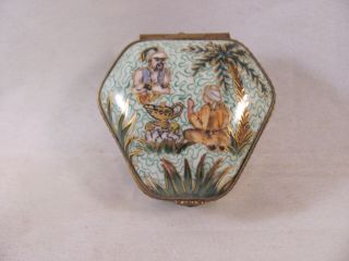Antique Vintage Limoges France Peint Main Trinket Box Genie Lamp Aladdin 2 In